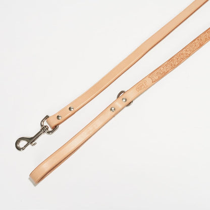 Leather Dog Lead - Natural Colour Leather Lead - Leather 